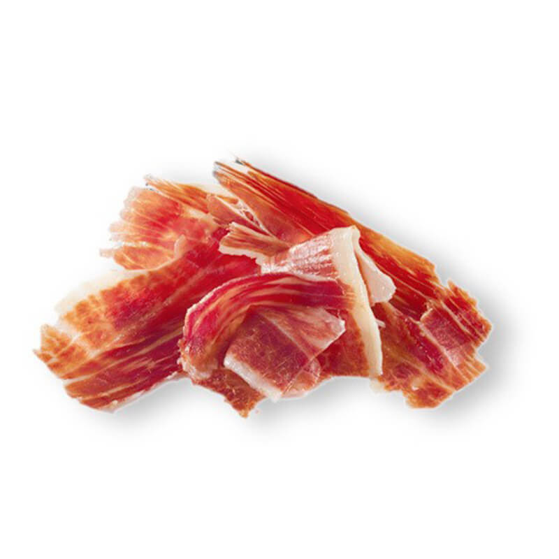 Hand carved 36 Month Cured Acorn-fed Iberico Pata Negra Ham. 80g sliced with fat