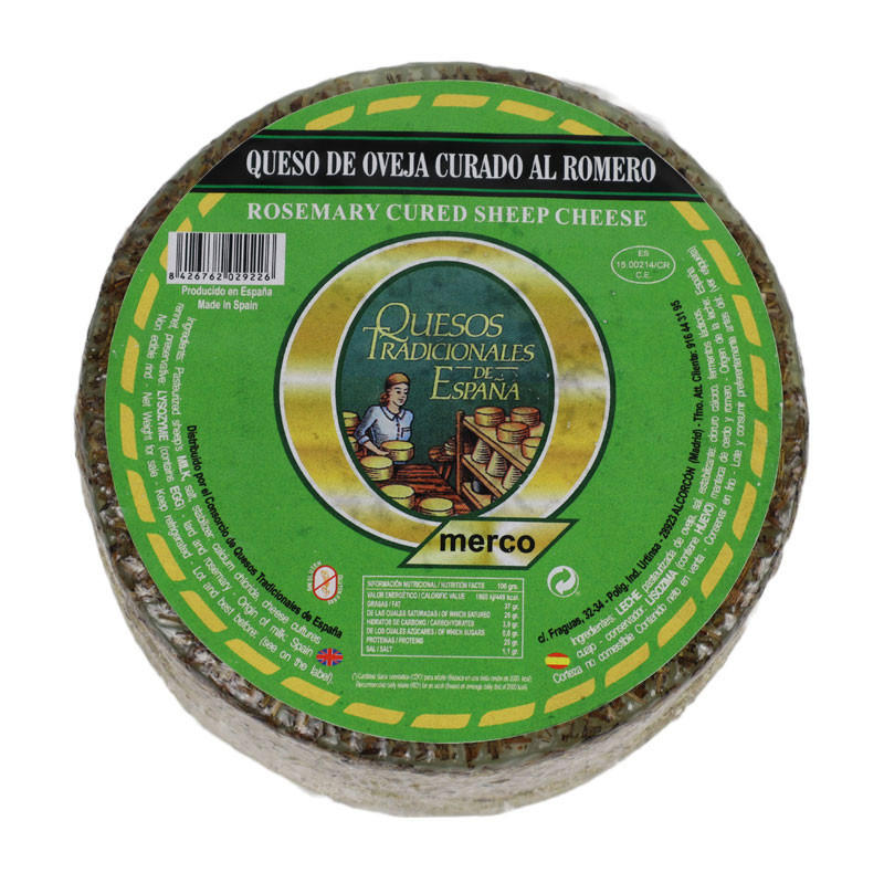 Semi Cured Sheep's Milk Cheese with Rosemary, 1kg wheel 6month cured