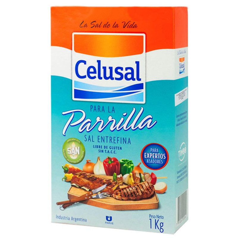 Parrillera Salt 1kg CELUSAL - Entrefina Argentinian Salt for BBQ