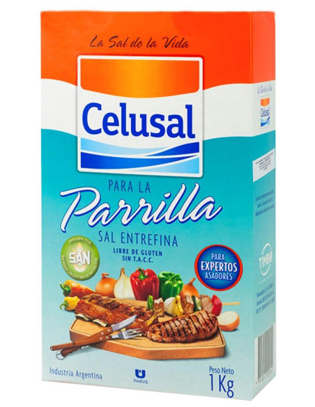 Parrillera Salt 1kg CELUSAL - Entrefina Argentinian Salt for BBQ