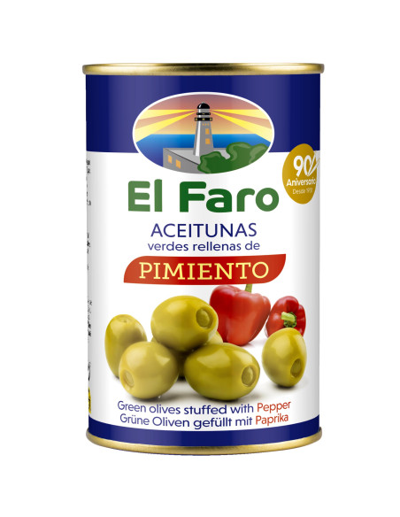 Green Manzanilla Olives Filled with Roasted Red Pepper