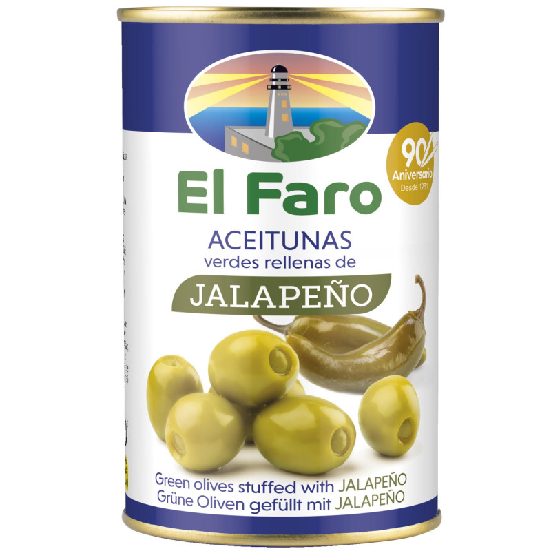Green Manzanilla Olives Filled with Jalapeño Pepper, 350g