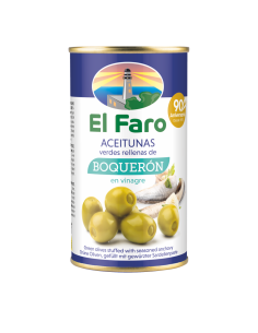 Green Manzanilla Olives with Boqueron (white Anchovy), 350g