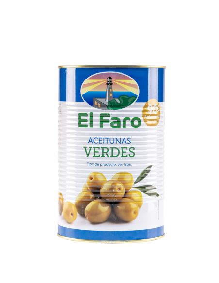 Stone-in Green Manzanilla Olives Anchovy flavour, 4.35Kg Catering Size Tin