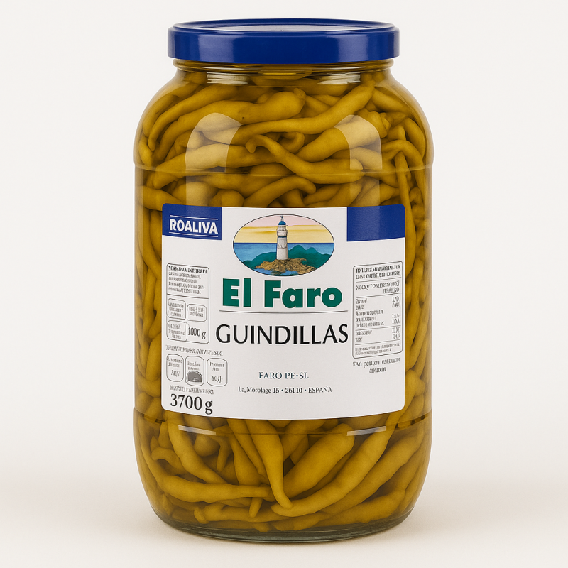 Pickled Guindilla, Green Basque Chilli peppers, 3.7kg