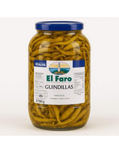 Pickled Guindilla, Green Basque Chilli peppers, 3.7kg