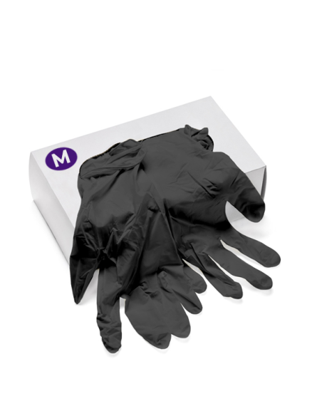 MEDIUM - Nitrile Gloves Black Powder-Free