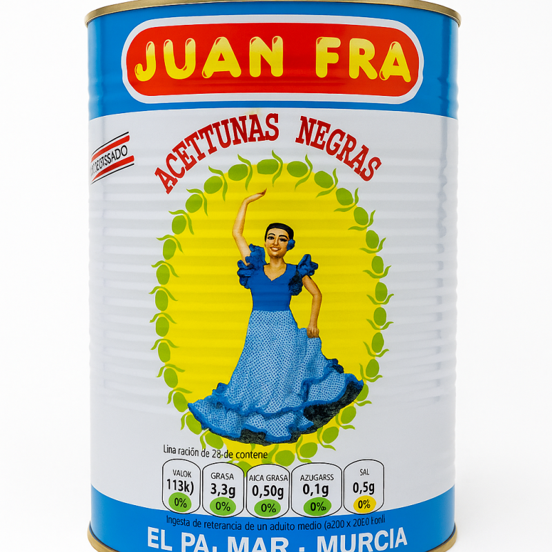 Pitted Black Cacerena Olives, 4.3Kg Catering Size Tin