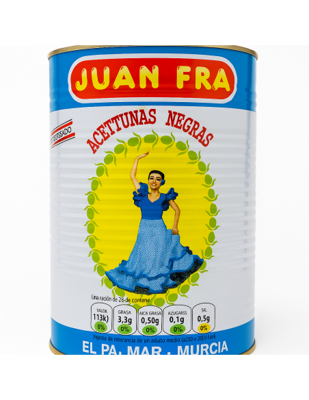 Pitted Black Cacerena Olives, 4.3Kg Catering Size Tin