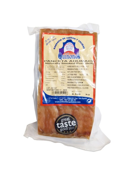 Naturally Smoked Pork Belly, Panceta Ahumada ±510g, (Price per kg)